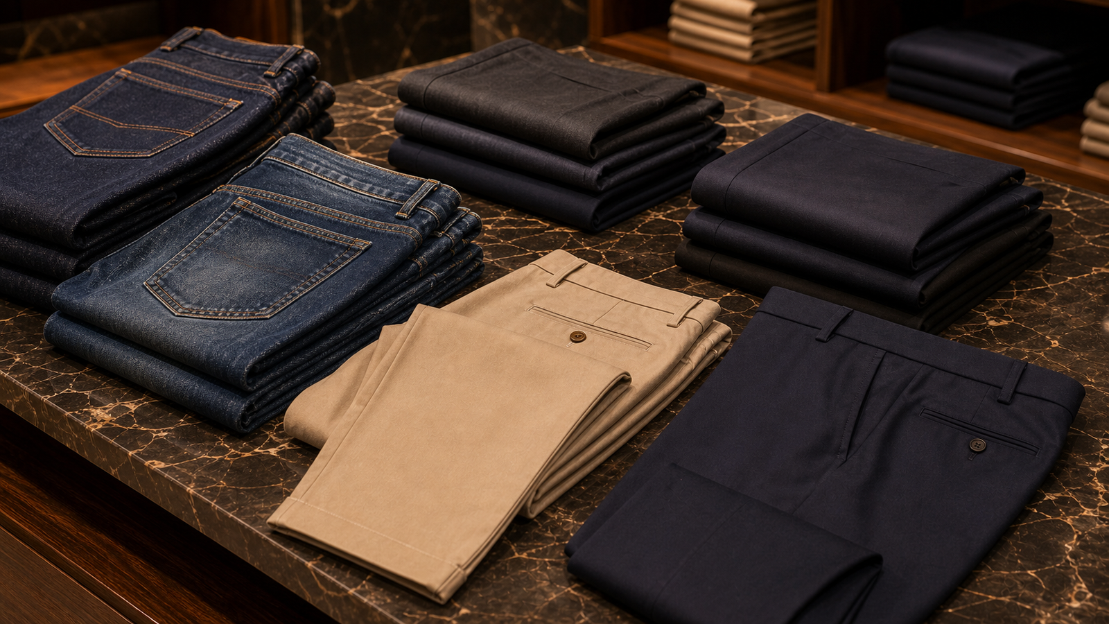 Men's jeans and trousers collection