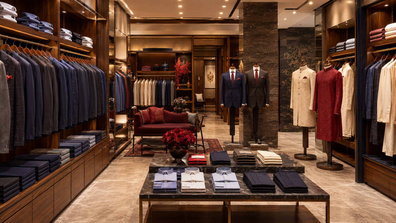 Premium men's garment showroom in Bhiwadi
